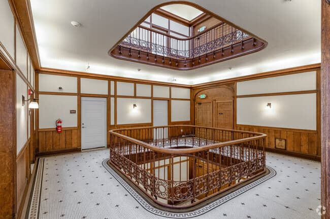 The Vault luxury apartment interior with oversized windows